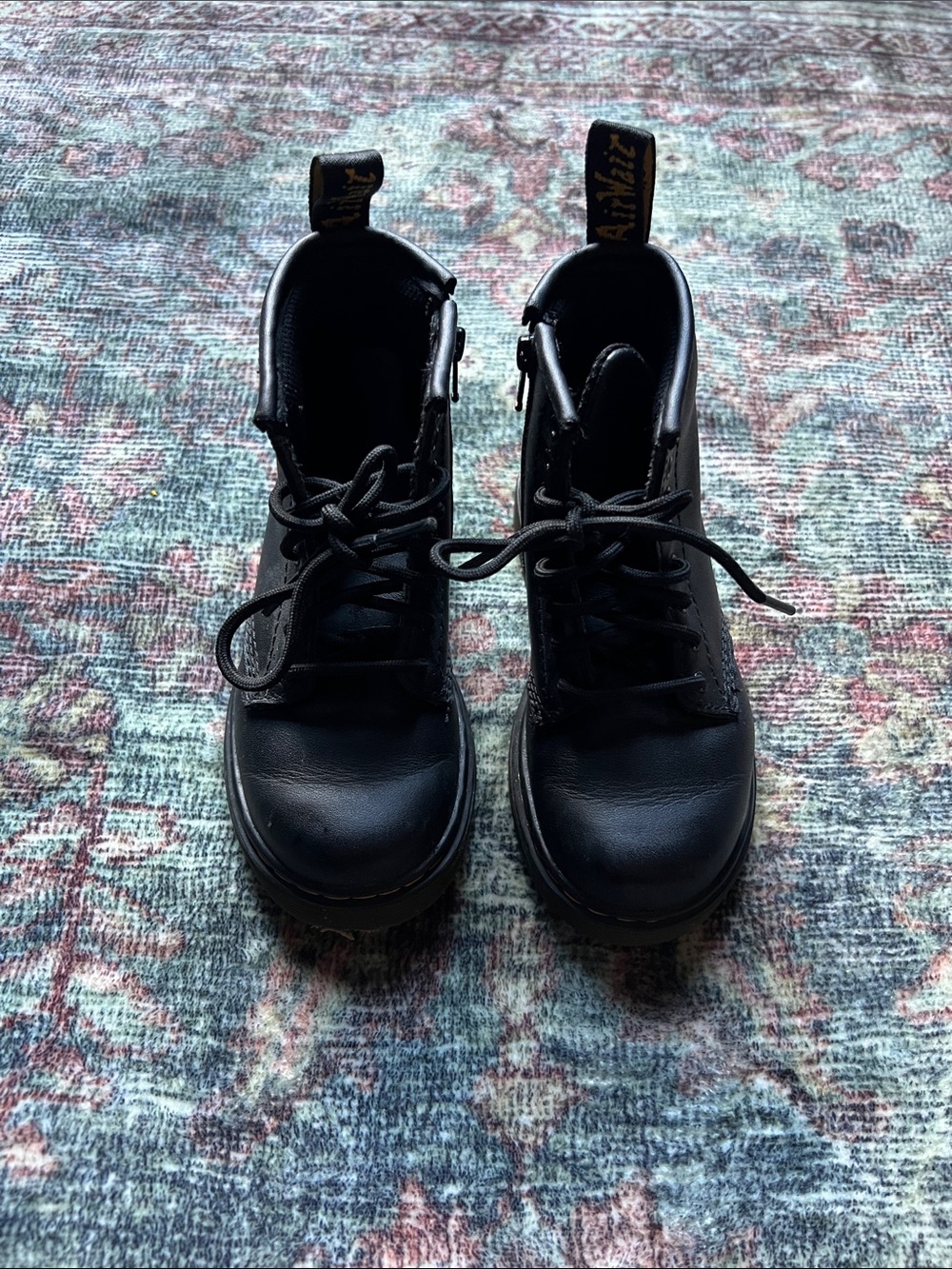 Dr. Martens Black Lace-Up Air Wait Boots for kids